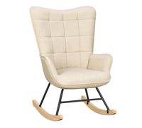 WOLTU Silla Mecedora, Sillon Relax, Respaldo Alto, Beige