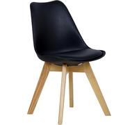 WOLTU Sillas de Comedor,Cuero Sintético,Negro | Tower Madera,Acolchado Polipropileno