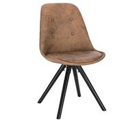 WOLTU Sillas de Comedor,Tela,Marrón Oscuro | Estilo Vintage, Pata de Madera, Maciza con Respaldo