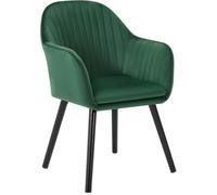 WOLTU Sillas de Comedor,Terciopelo,Verde Oscuro | Respaldo Mediano, cojín Alta Elasticidad, Estructura de Madera, adecuado para salón y Dormitorio