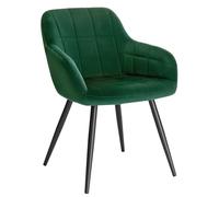 WOLTU Sillas de Comedor,Terciopelo,Verde Oscuro | Respaldo Medio, Estructura de Metal, Adecuadas para Comedor, Cocina, Salón y Dormitorio