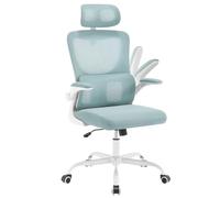 WOLTU Sillas Escritorio con Reposabrazos, Silla Escritorio Azul