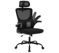 WOLTU Sillas Escritorio con Reposabrazos, Silla Escritorio Negro