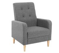 WOLTU Sillon de Relax, con Respaldo Alto, Patas Madera Maciza, Gris Oscuro