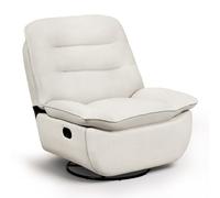 WOLTU Sillón Reclinable con Reposapiés, 360° y Asiento 95 cm, Beige | Sillón Relax con Giratorio, Sofa Individual, con Almacenamieinto Lateral, Estructura Metálica, Tapizado en Lino Sintético