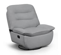 WOLTU Sillón Reclinable con Reposapiés, 360° y Asiento 95 cm, Gris Oscuro | Sillón Relax con Giratorio, Sofa Individual, con Almacenamieinto Lateral, Estructura Metálica, Tapizado en Lino Sintético