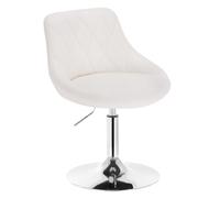WOLTU Taburetes Altos Cocina con Respaldo Cuero Sintetico Regulables en Altura Taburete Giratorio Peluquería Sillas Bar Taburete de Escritorio, Altura del Asiento 42-58 cm, Blanco, BH241ws-1