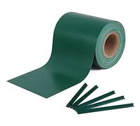 WOLTU Tiras de Pantalla de Privacidad de PVC de 450 g/m², Rollo de Valla Opaca contra el Viento y Sol 19cm x 70m, Valla de Protección para Jardín Balcón Terraza, Incluye 50 Tiras de Sujeción, en Verde