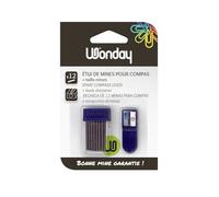 WONDAY- Estuche de 12 minas para brújulas, diámetro de 2 mm, con cortaminas