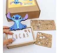WONDEE - Lámpara de puntada personalizable para el hogar y la familia (incluye kit de letras y dibujos), diseño de Disney Nightfting Stitch para bebé y niño, diseño personalizado