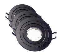 wonderlamp 1 Unidad Foco empotrable Classic Redondo con Portalámparas GU10, Ángulo basculación 30°, 230V, Diametro 9.3 x 2.5 cm, Negro II (Paquete de 3)
