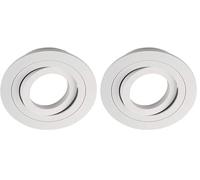 wonderlamp 10 Unidades Foco empotrable Classic Redondo con Portalámparas GU10, Ángulo basculación 30°, 230V, Diametro 9.3 x 2.5 cm, Blanco (Paquete de 2)