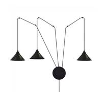 Wonderlamp Aplique de pared Cerremo Negro (3 luces)
