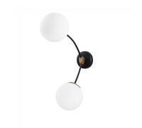 Wonderlamp Aplique de pared Mosoma con 2 esferas de cristal y estructura de metal 2xE27