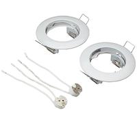 wonderlamp Basic Pack de Empotrables para Techo Color Blanco, Incluye Portalámparas GU5.3. Ojo de Buey Decorativo. 7.8 x 2.7 cm, 2 Unidades.