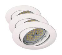 wonderlamp Basic W-E000016 - Empotrable Blanco Basculante Aluminio, 220 V, Color Blanco (Paquete de 3)