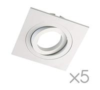 wonderlamp Clasic W-E0 Foco empotrable Cuadrado, Blanco, 5 UNIDADES, 5