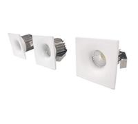wonderlamp COB LED Kit de Focos Cuadrados, Luz Neutra, 9 W, Blanco, 4.8 x 4.8 x 3.8 cm, 3 Unidades