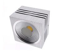 wonderlamp COB LED Plafón de Superficie, 7 watts, Plateado, 6 x 8 x 8 cm