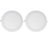 wonderlamp Downlight LED redondo extraplano blanco 18W. 1480 lm. Luz fría (6000°K). 30.000H. (Paquete de 2)