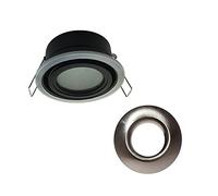 wonderlamp - Empotrable de exterior/interior Lutar, Redondo con aro embellecedor, Impermeable IP 65, Empotrable moderno Níquel