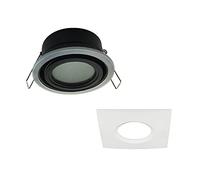 wonderlamp - Empotrable exterior/interior Lutar, Cuadrado con aro embellecedor, Impermeable IP 65, Empotrable moderno Blanco