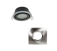 wonderlamp - Empotrable exterior/interior Lutar, Cuadrado con aro embellecedor, Impermeable IP 65, Empotrable moderno Níquel