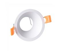 wonderlamp W - E000129 - Pack 5 Unidades Aro Empotrable Basic II Redondo Blanco. Portalámparas GU10 Incluido.