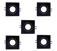 wonderlamp - Foco empotrable de techo Cuadrado, Negro, 5 UNIDADES