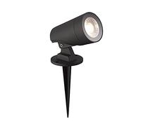 wonderlamp - Foco LED exterior con piqueta Kat 12W, 2 instalaciones, Luz Neutra, Impermeable IP 65, Aplique pared, Antracita