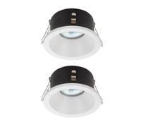 wonderlamp Pack 2 Empotrable para baños o exteriores Lutar, IP 65, Empotrable moderno, Blanco, para interior/exterior, Redondo