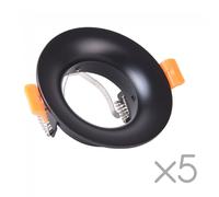 Wonderlamp Pack 5 Empotrables Basic II Redondos (negro)