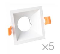 Wonderlamp Pack 5 Empotrables Confort Cuadrados (blanco)