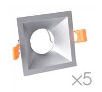 Wonderlamp Pack 5 Empotrables Confort Cuadrados (plateado)