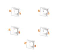wonderlamp Pack 5 unidades Foco Empotrable Confort cuadrado blanco. Portalámparas GU10 incluido.