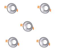 wonderlamp Pack 5 unidades Foco empotrable Confort redondo plateado. Portalámparas GU10 incluido.
