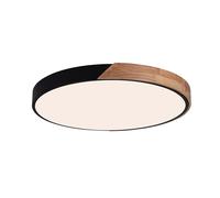 wonderlamp - Plafón de techo Smart de Madera 70 W LED Mol, 3000-4000-6000K, Intensidad Regulable, Luz nocturna, Mando incluido, Negro