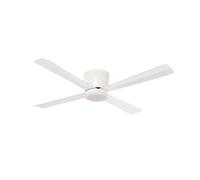 wonderlamp - Ventilador de techo blanco con luz y mando Napur, Silencioso, 6 velocidades, Para techos bajos, Color Luz regulable