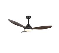 wonderlamp - Ventilador de techo con luz y Mando, LED Cavil Negro con aspas de madera clara 20W CCT 3000-4000-6000K, 120cm, Motor DC silencioso