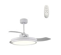 wonderlamp Ventilador de Techo LED Brando con Aspas Retráctiles 106,6 cm, 48W 2000Lm, Motor DC 6 Velocidades, Luz Regulable 3000-6000K, Función Brisa, Temporizador y Mando