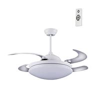 wonderlamp Ventilador de Techo LED con Aspas Desplegables 112 cm, 36W 3200Lm, Motor AC 3 Velocidades, Luz Blanca Neutra 4000K, Temporizador y Mando