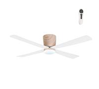 wonderlamp Ventilador de Techo LED Napur 122 cm para Techos Bajos, Motor DC 5 Velocidades, 15W 1600Lm, Luz Regulable 2800-6500K, Temporizador y Función Verano Invierno