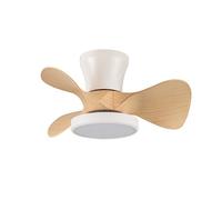 wonderlamp - Ventilador de techo pequeño ø56cm LED Merial Blanco+Haya CCT 3000-4000-6000K 20W con Temporizador y Mando