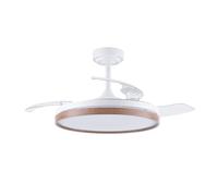 wonderlamp - Ventilador de techo retráctil con luz LED, Tamero Cerezo 72W con Modo luz de noche y CCT 3000-4000-6000K