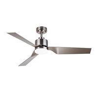 wonderlamp Ventilador de Techo Silencioso Flip 127 cm Plata con LED 15W 1500Lm, Motor DC 5 Velocidades, Luz Regulable 3000-6000K, Temporizador y Función Verano Invierno