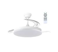 wonderlamp - Ventilador de Techo ultra silencioso, 7 velocidades, LED Verno Eco Blanco, Aspas Retráctiles, Motor DC, CCT Regulable 3000K-6000K, Mando, Función Noche, Verano Invierno, Ø106 cm