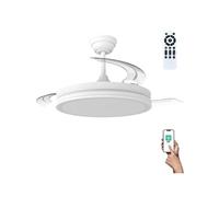 wonderlamp Ventilador LED aspas plegables Miso Evo Blanco 72W con Memoria de encendido, APP, Mando a distancia CCT 3000-4000-6000K, Intensidad Regulable, Silencioso