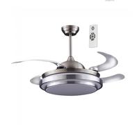 Wonderlamp Ventilador LED con aspas plegables Twin Plata (36W)