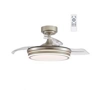Wonderlamp Ventilador LED con aspas retráctiles Perla Mini CCT (35W) mando a distancia incluido Cold White