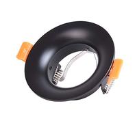 wonderlamp W - E000124 - Aro Empotrable Basic II Redondo Negro. Portalámparas GU10 Incluido.